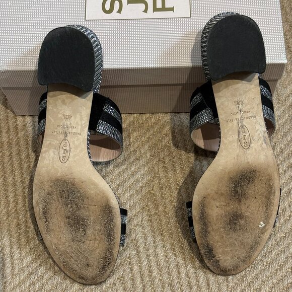 Sjp By Sarah Jessica Parker black sparkly sandals - Picture 7 of 11